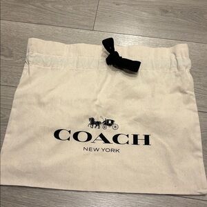 Coach Cream Canvas Storage Pouch with Black Logo
